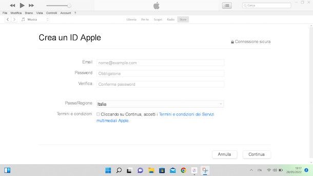 Come creare account iCloud su PC Windows