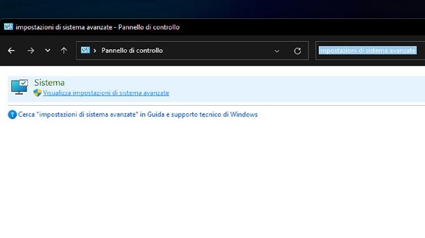 Impostazioni di sistema avanzate Windows 11