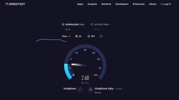 Speed test di Ookla