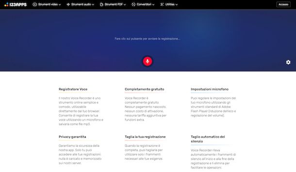 Registratore vocale di 123Apps