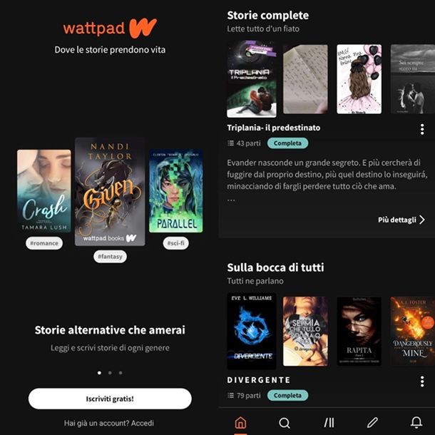 Wattpad Android libri gratis