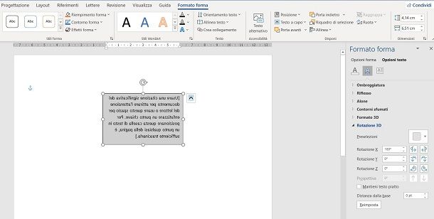 Come capovolgere testo su Word