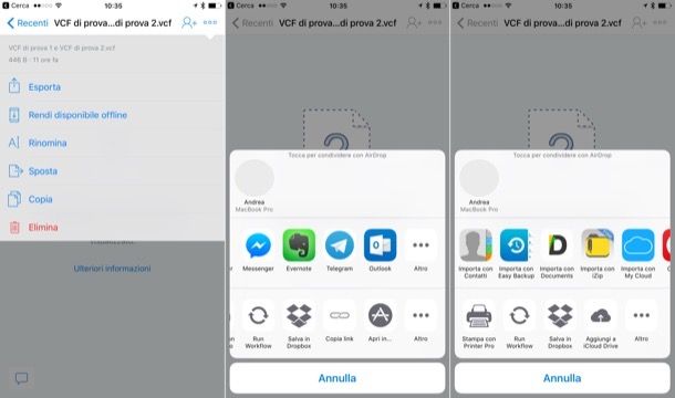 Come trasferire da rubrica Android con file VCF