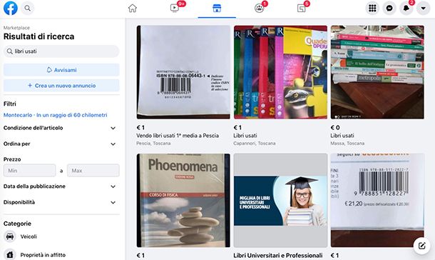 Come vendere libri usati su Marketplace di Facebook