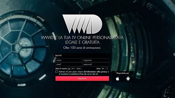 VVVVID senza registrazione