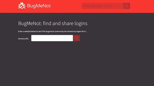 BugMeNot Trovare Login Registrazione Sito