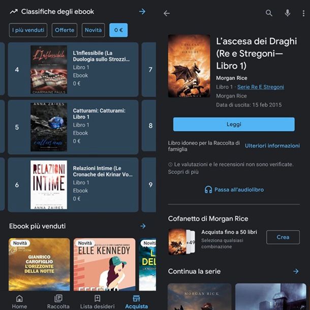 Google Play Libri gratis Android