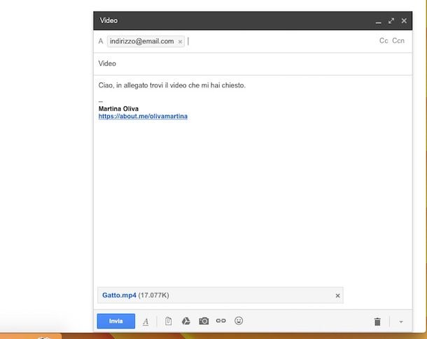 Come inviare i video via email