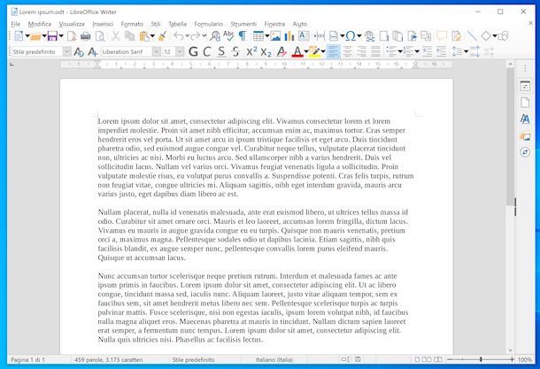 File ODT aperto in LibreOffice