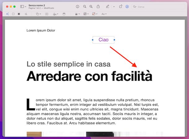 Anteprima PDF macOS