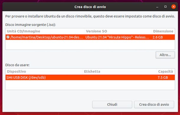 Creatore dischi di avvio Ubuntu