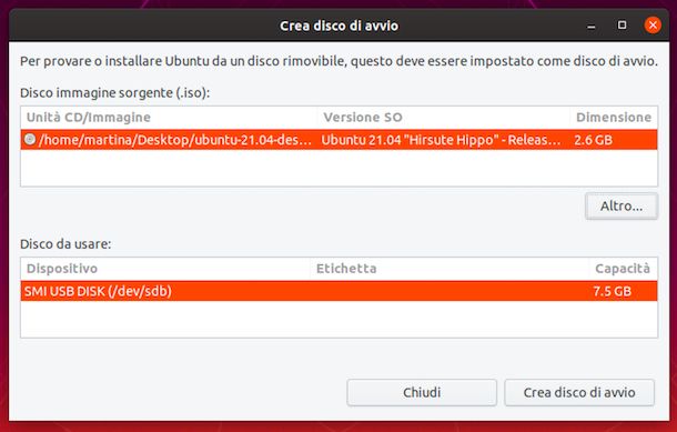 Creatore dischi di avvio Ubuntu