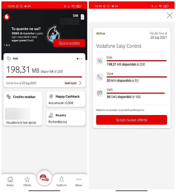 Come vedere il credito vodafone