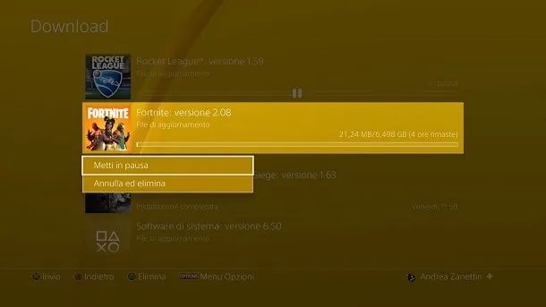 Aggiornamento Fortnite