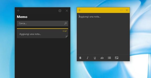 Crea post-it Windows Microsoft Sticky Notes Memo