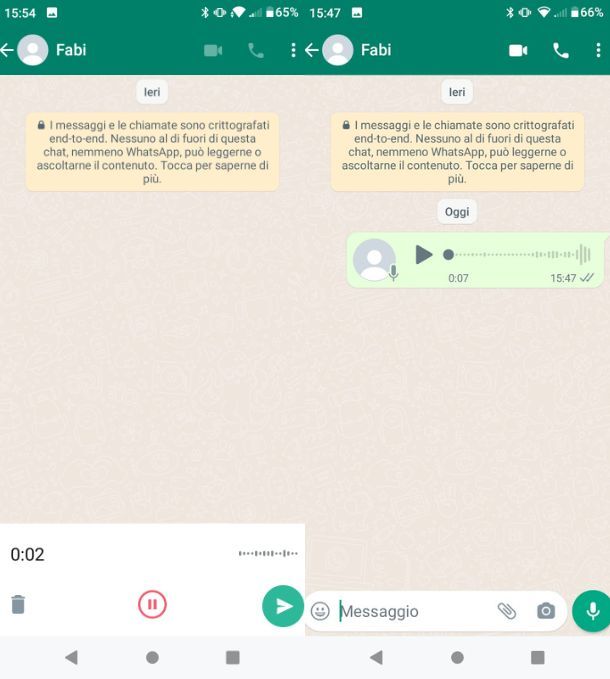 Messaggi vocali WhatsApp