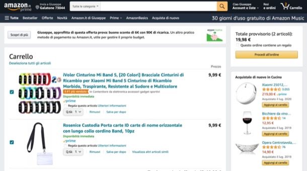 Acquistare su Amazon