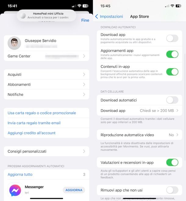 Come aggiornare Messenger su iOS
