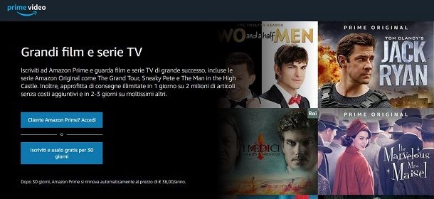 Prezzi di Prime Video