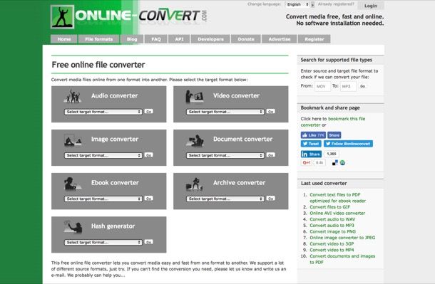 Come convertire online