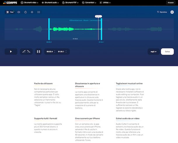 Taglia audio di 123apps