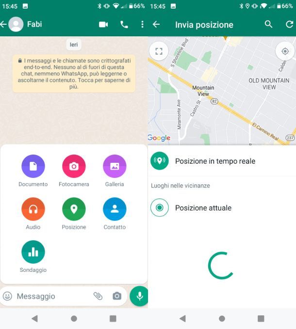 Messaggi WhatsApp posizione