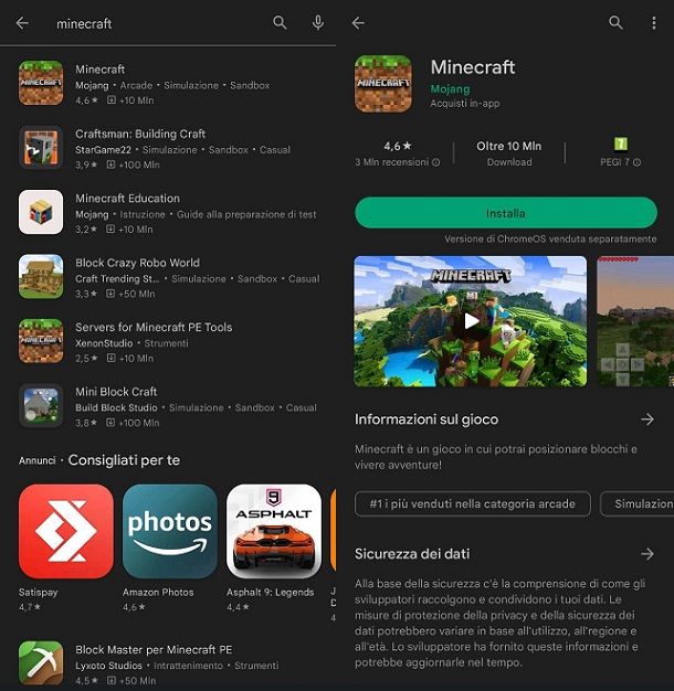 Come scaricare Minecraft Bedrock Edition su dispositivi mobili Android