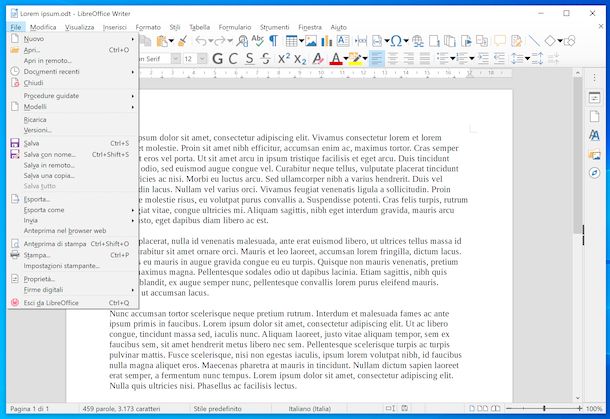 Conversione file ODT con LibreOffice