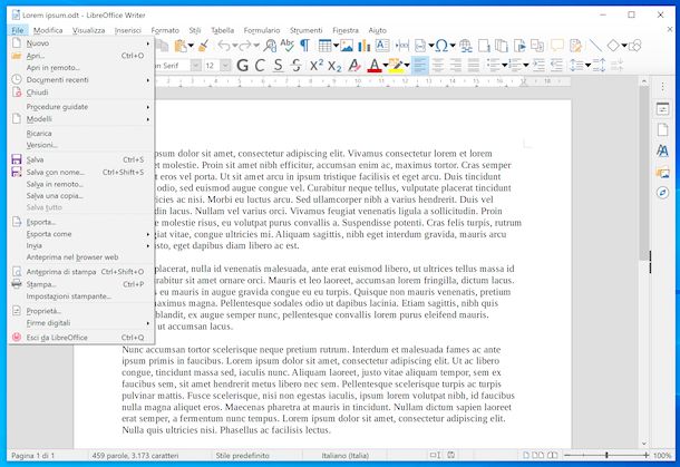 Conversione file ODT con LibreOffice