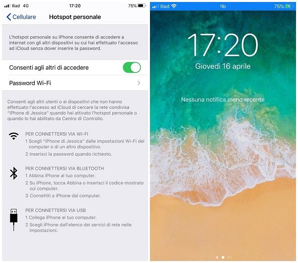 Come collegare iPhone al PC come modem