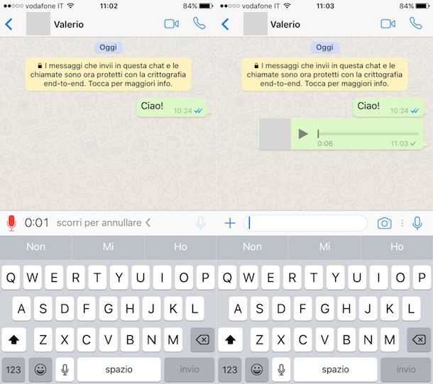 Come cancellare messaggio vocale WhatsApp