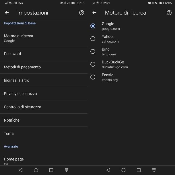 Come impostare Google come motore di ricerca su Android