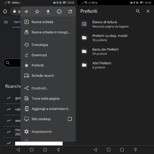 Come visualizzare Preferiti Chrome su Android