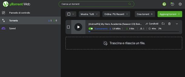 Come usare uTorrent Web tramite browser