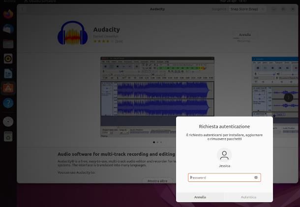 Audacity italiano per Linux