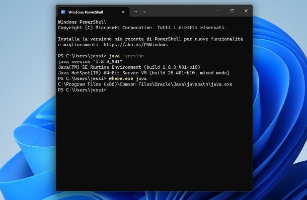 Come verificare Java installato su Windows