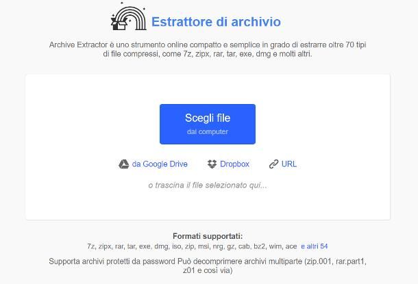 Altri servizi per aprire file RAR online