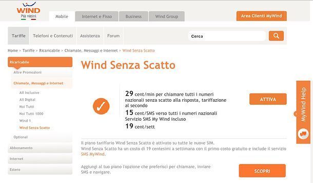 Offerte ricaricabili Wind