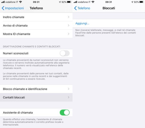 Bloccare contatti iPhone