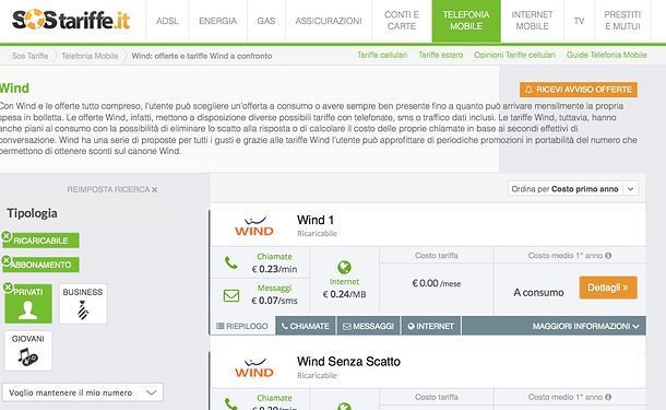 Offerte Wind smartphone