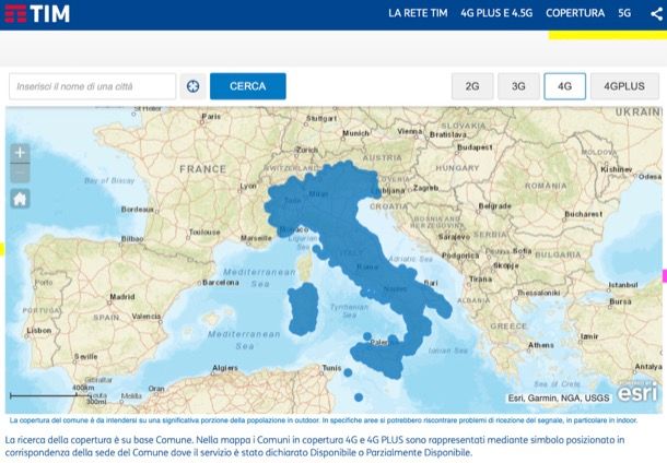 Copertura TIM mobile