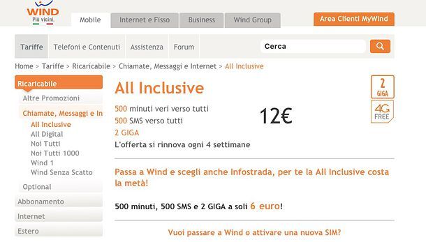 Offerte Wind smartphone