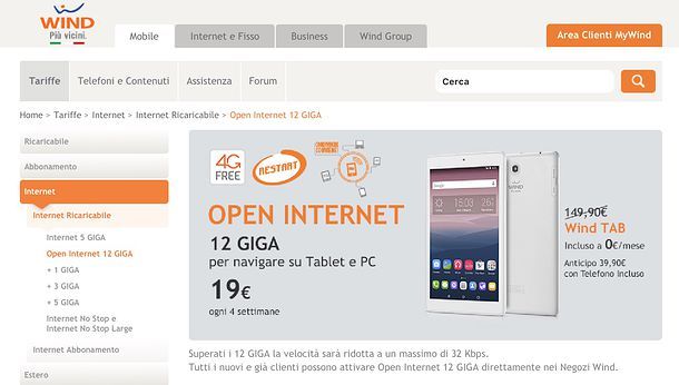 Offerte Wind con telefono