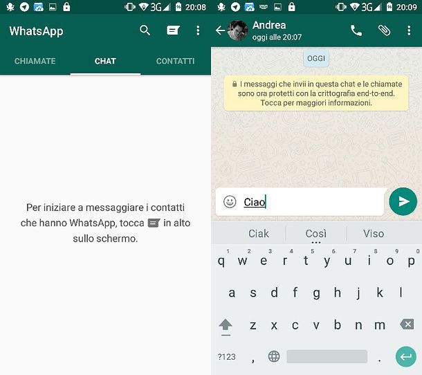 Come chattare WhatsApp