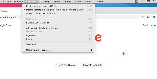 Come visualizzare Preferiti Chrome su Mac