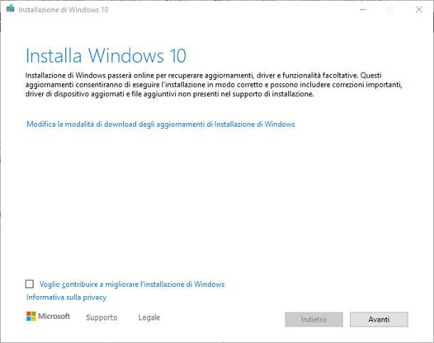 Come reinstallare Windows 10 pulito