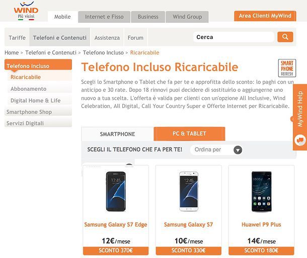 Offerte Wind con telefono