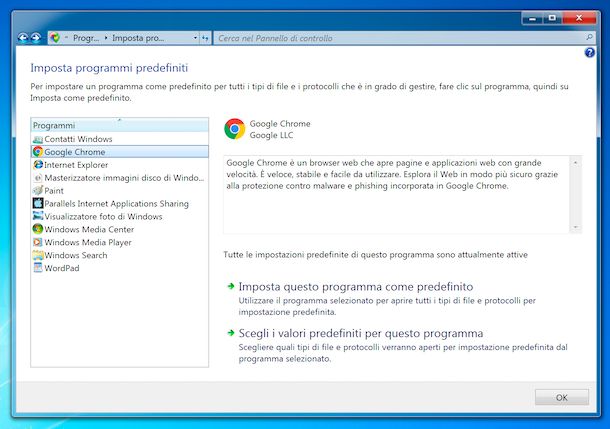 Windows 7 browser predefinito