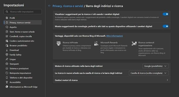 Come impostare Google come motore di ricerca su Edge