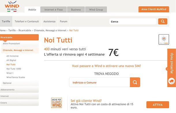 Offerte Wind con telefono